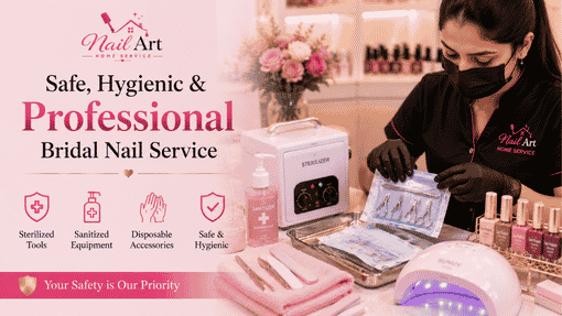 Booking bridal nail art at home in Bangalore