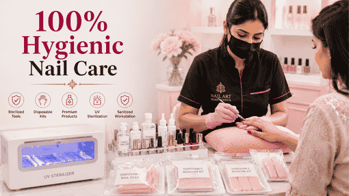 How do I book nail art at home in JP Nagar