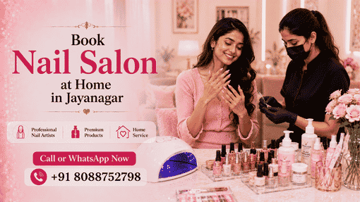 What services does a nail salon at home in Jayanagar offer