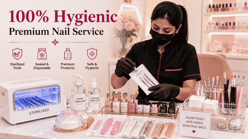 our nail extension at home in Banashankari team